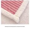 Striped Imitation Rabbit Fur Plush Blanket with Lambswool - Double Layer for Home and Dorm