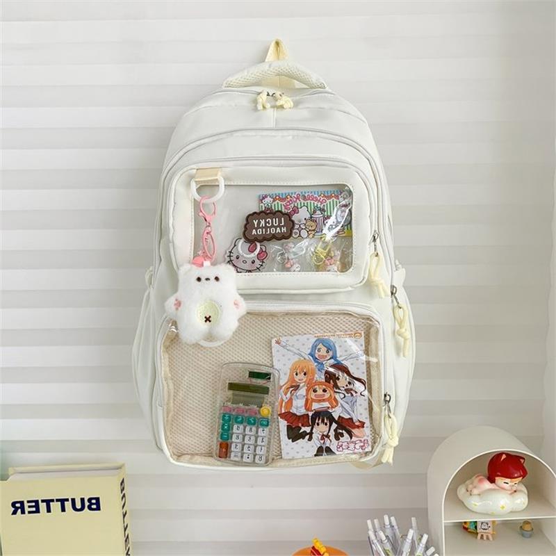 Schoolbag New Backpack Student Simple Leisure Women Large Capacity Commuter Mori School Bag Pain Bag Baby Bag Grain Bag Tide