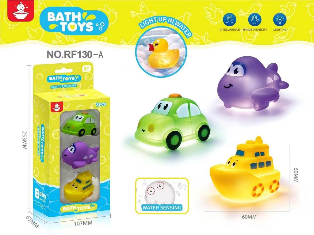 New Flashing Cartoon Cars: Touch-Activated, 7-Color LED Waterproof Toy