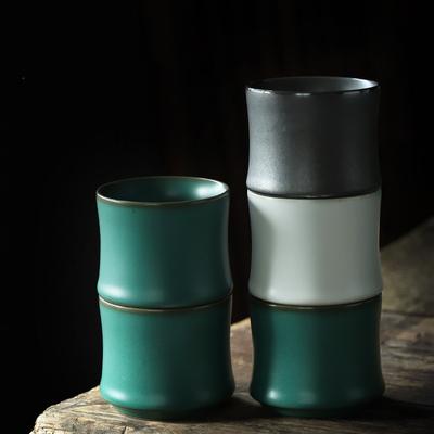 Ceramic Teacup Creative Bamboo Office Master Tea Cup Kung Fu Drinkware Home Retro Pottery Drinking Water Mug