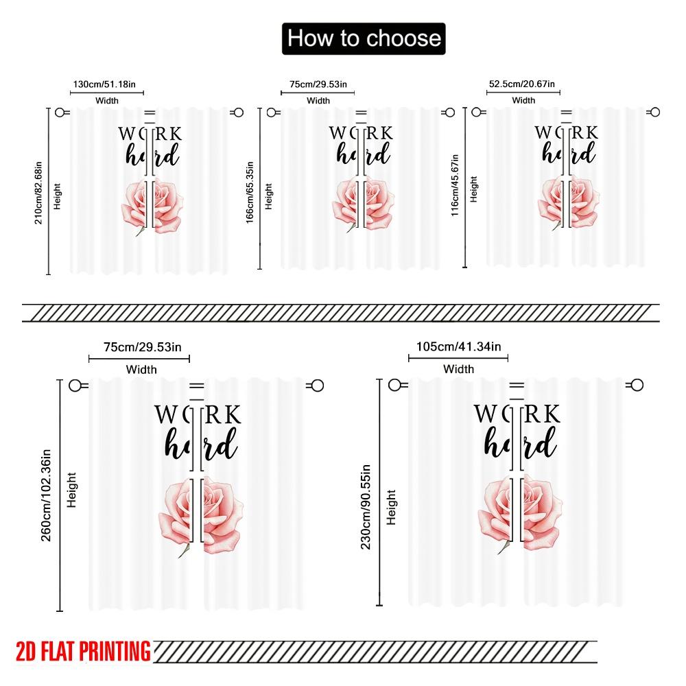2pcs 2D flat printing Drapes Floral Rose Work Hard Fabric Without Electricity 0 for Indoor Celebrations Room Garden