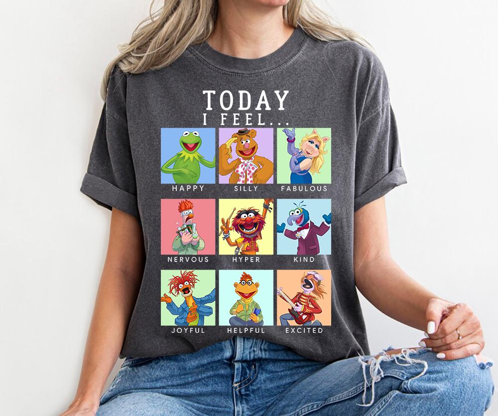 

The Muppets Today I Feel Box Character Portraits Shirt Comfort Color land Family Matching Shirt S