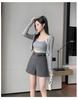 Women's High-Waist Black Loose Straight-Leg A-Line Suit Shorts - Korean Style, Spring/Summer Casual Wear