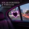Double Power Source Car Window Light Solar and USB C Charging Heart Shape Decoration Suction Mount Ambiences Lighting