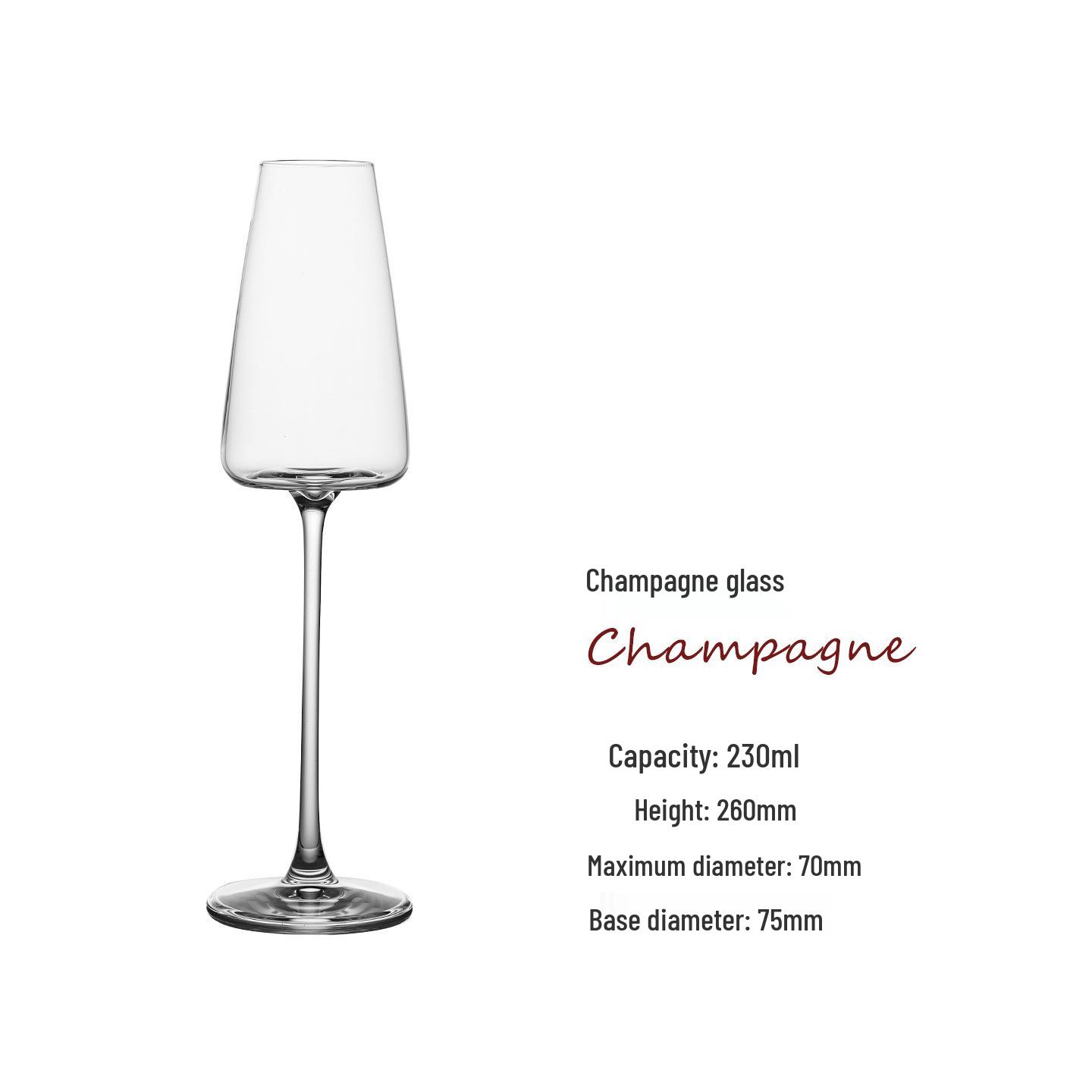 Crystal Burgundy High-Stem Red Wine Glass Set with Gift Box