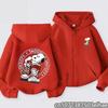 Boys Girls Spring Autumn Snoopy Cartoon Zipper Hooded Coat Kids Long Sleeve Casual Hooded Sweatshirt Printed Daily Zip Top
