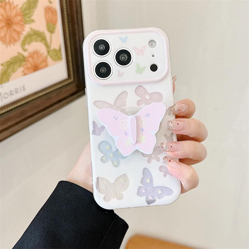 Colorful Butterfly Stand Case for iPhone 17/16 Pro Max/15/14 - Summer Edition