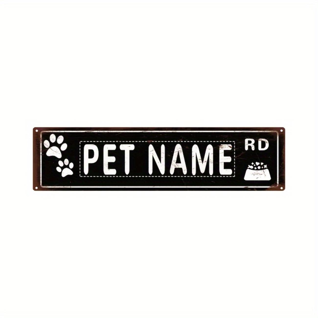 

1pc Vintage Pet ID Sign Personalized Road Plate Metal Tin Decor чорний