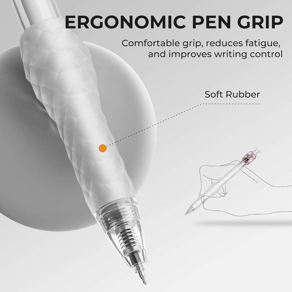 1/3/6 Pcs Rotating Crystal Gel Pens 0.5mm Fidget Rotat Gem Black Ink Fine Point Smooth Writing Pen Quick-dry for School Office