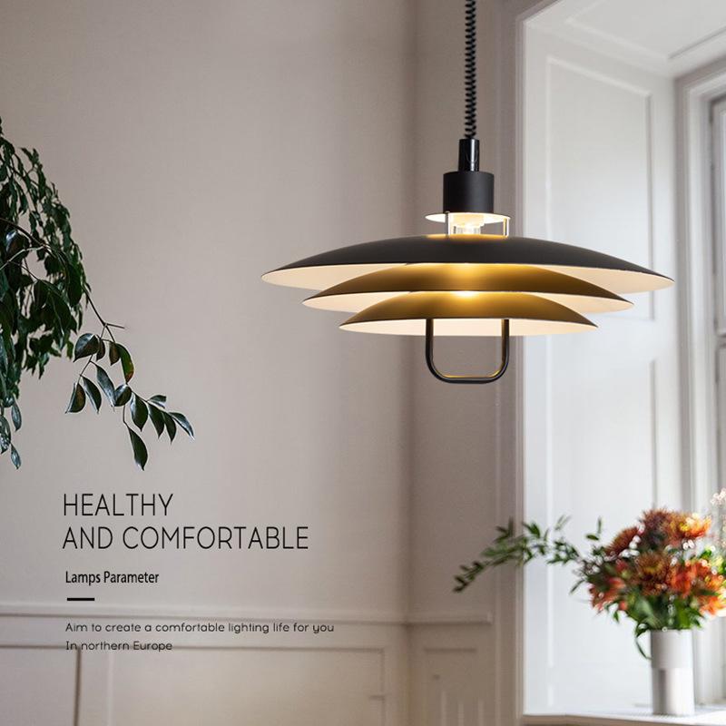 Nordic Danish Primus Designer Living Room Dining Counter Multi-layer Circular Flying Saucer Adjustable Adjustable Pendant Light