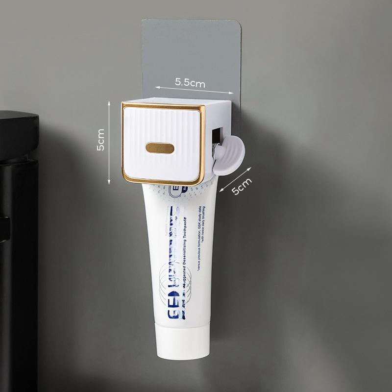 Étagères murales grand presse-dentifrice crème pour les mains nettoyant presse-agrumes paresseux porte-dentifrice accessoires de salle de bain blanc