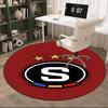 1PC round rug Star Soccer Emblem Printed Round Area Rug ,Rug For Home Office, Round Chair Rug, Decorative Carpet Fan gifts Christmas gift