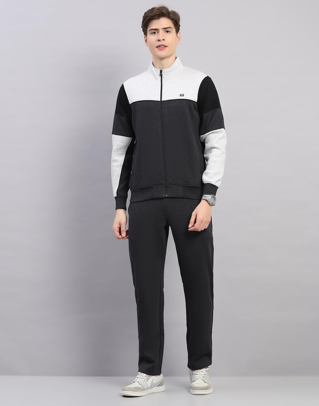 

Monte Carlo Men s Regular Fit Colour Block Stand Collar Full Sleeve Tracksuit M сірий