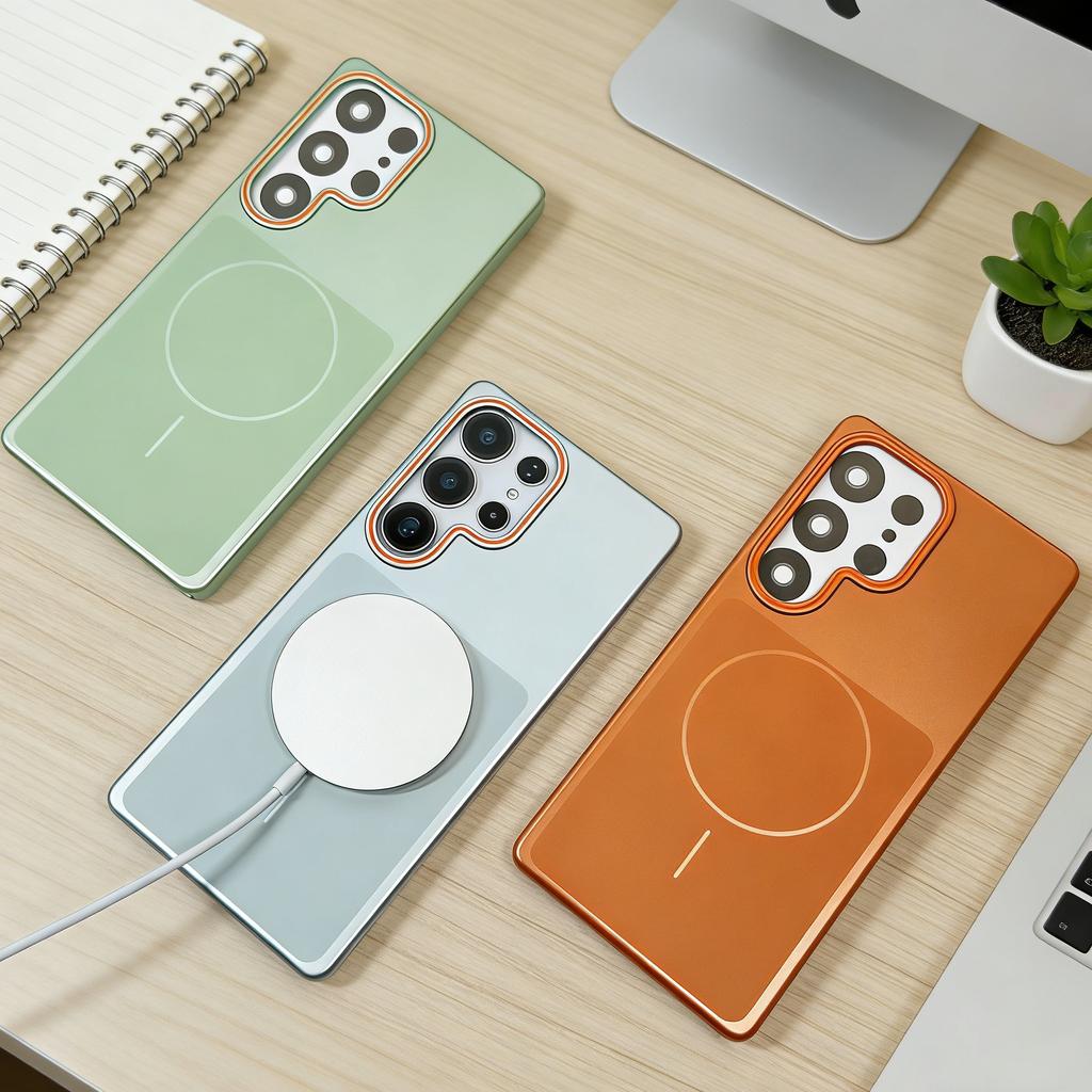 Ultra Slim Metallic Color For Magsafe Case for Samsung Galaxy S26 S25 S24 S23 FE Plus Ultra Matte Shockproof Magnetic Cover Capa