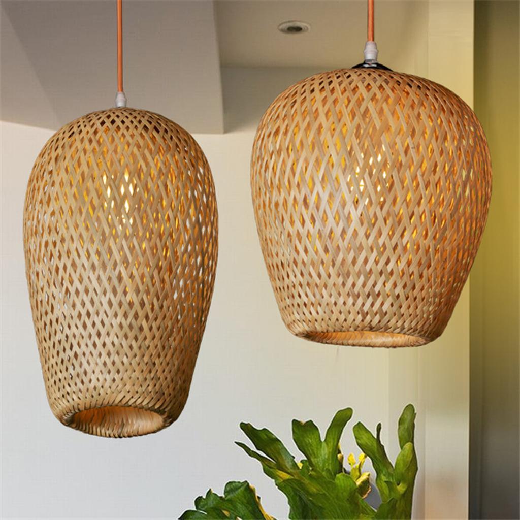 Bamboo Lamp Shades Weave Hanging Light Ceiling