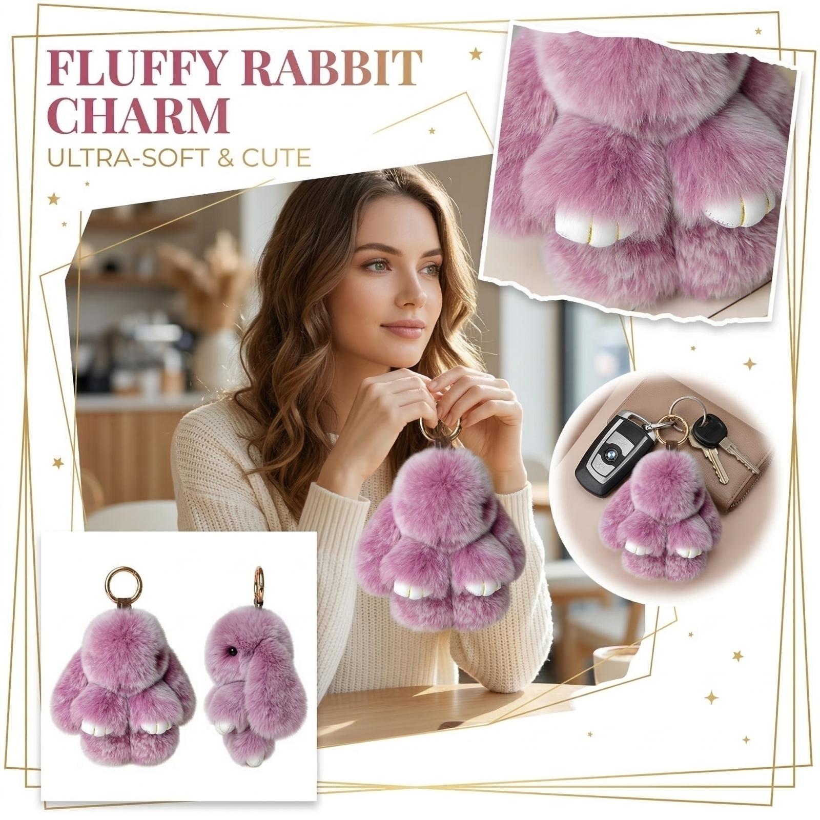 

Handmade Soft Bunny Pompom Charmss, Fluffys Bunny Keychain, Faux Furs Keyring Pendant For Girls One Size