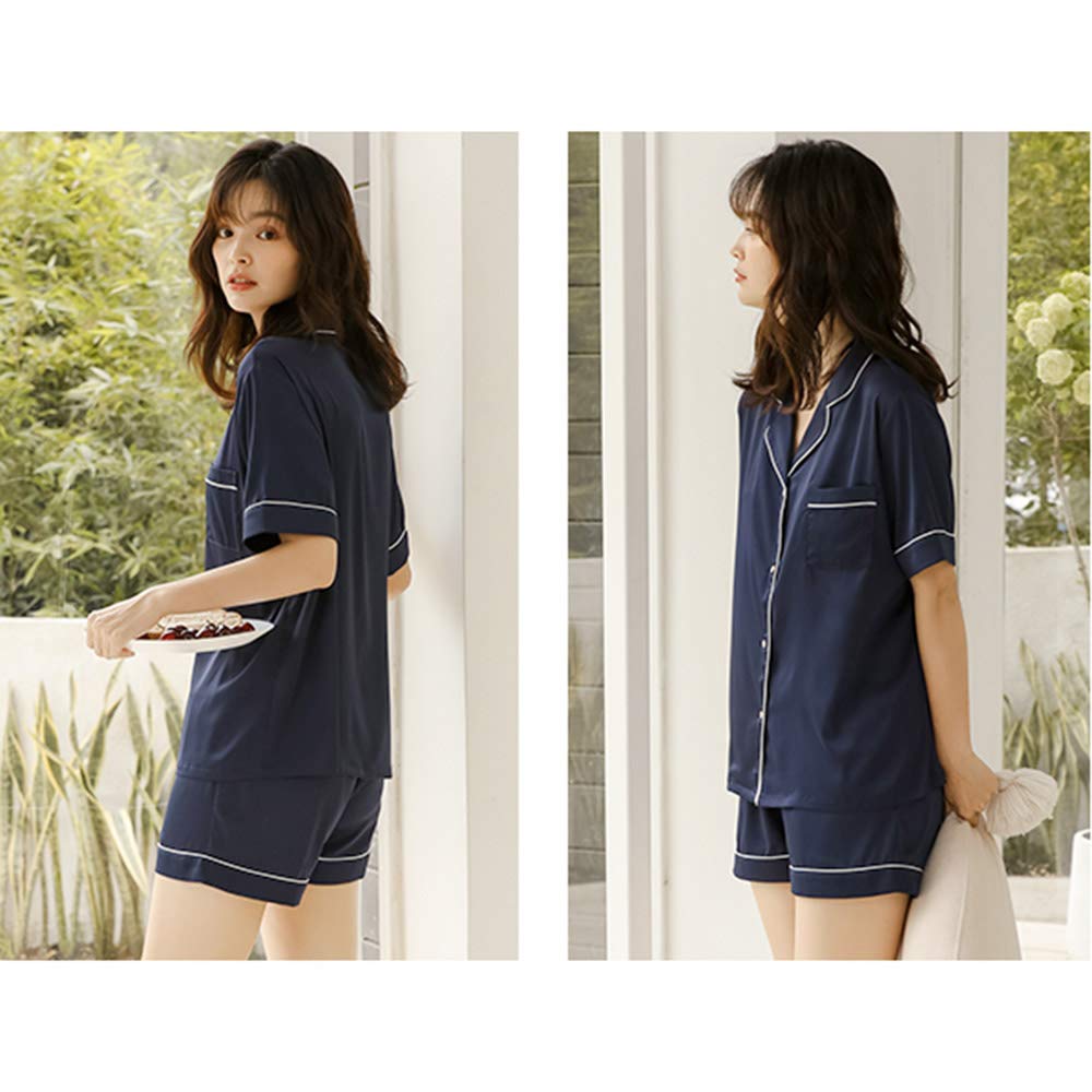 Gauze pajamas for room short sleeve shirt and shorts double layer sweat quick gentle on the easy to put on and take spring and summer [Hilltop Cloud]