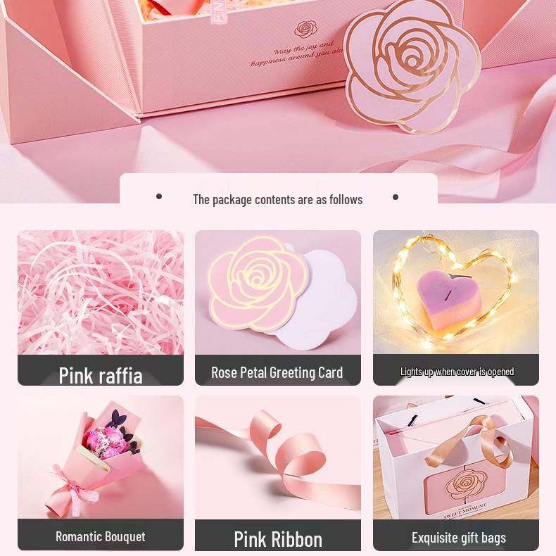 Elegant Pink Gift Box for Women - Ideal for Birthdays, Lipstick, Perfume & High-End Surprises