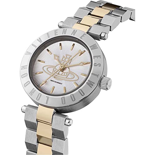 Authorized Distributor: Vivienne Westwood Women's Westbourne Orb Watch VV092SLSG with Silver Dial and Two-Tone Stainless Steel Bracelet