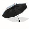 Cinderella, BlueGown Automatic Opening and Closing Umbrella - 8 Ribs Portable Folding Umbrella with Plastic Handle, Suitable for Leisure and