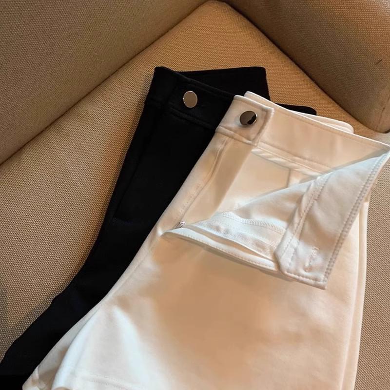 Women's High-Waist Elastic White Shorts - Sexy, Casual, Trendy Spring/Summer/Autumn Wear
