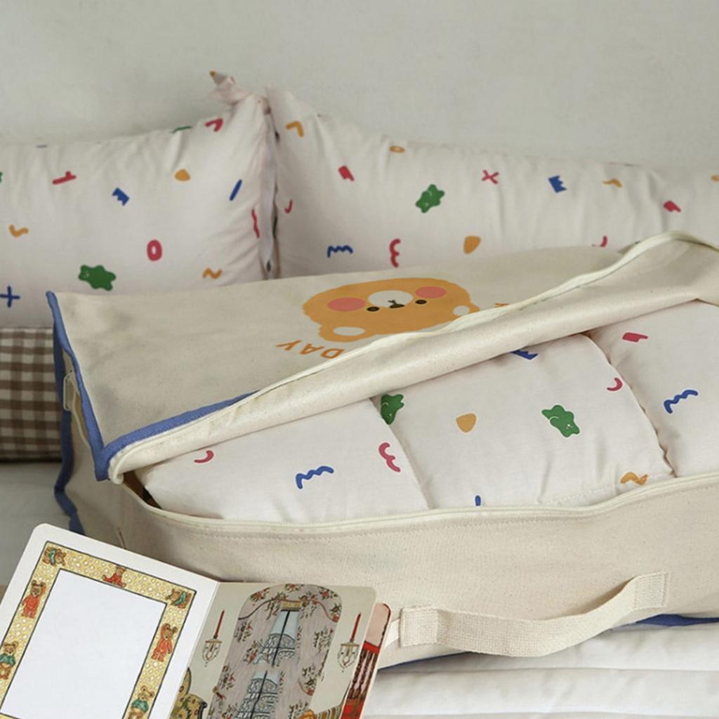 Cartoon Large Capacity Cotton Quilt Bag Kindergarten Cotton Quilt Storage Bag Pattern Cotton Storage Pouch for Nursery