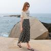 Sancai 2026 Summer Floral Chiffon A-Line Slit Skirt