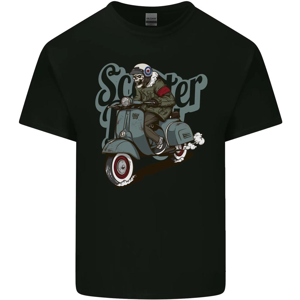 Scooter Skull Motorcycle MOD Biker Kids T-Shirt Childrens