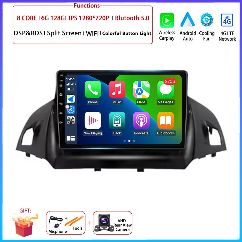 For FORD C-MAX KUGA 2 ESCAPE 3 2012 - 2019 Car Android Carplay Auto Radio Navigation GPS Multimedia Video 4G AMI Android Auto