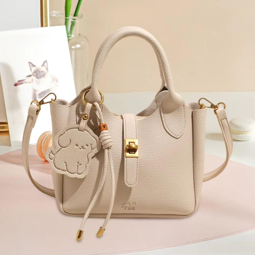 Chic Slant Cross Bucket Bag Cute Women's Tote Bag Korean PU Leather Shoulder Bag  Female