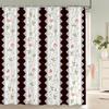 1Pcs Nordic style flowers fabric waterproof shower curtain, home decoration elegant and romantic bathroom curtain, with hooks