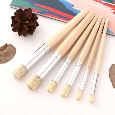 Bristle Hair Wooden Handle Stencil Paint Brushes DIY Crafts Wooden Bristle Pen  Child Toy