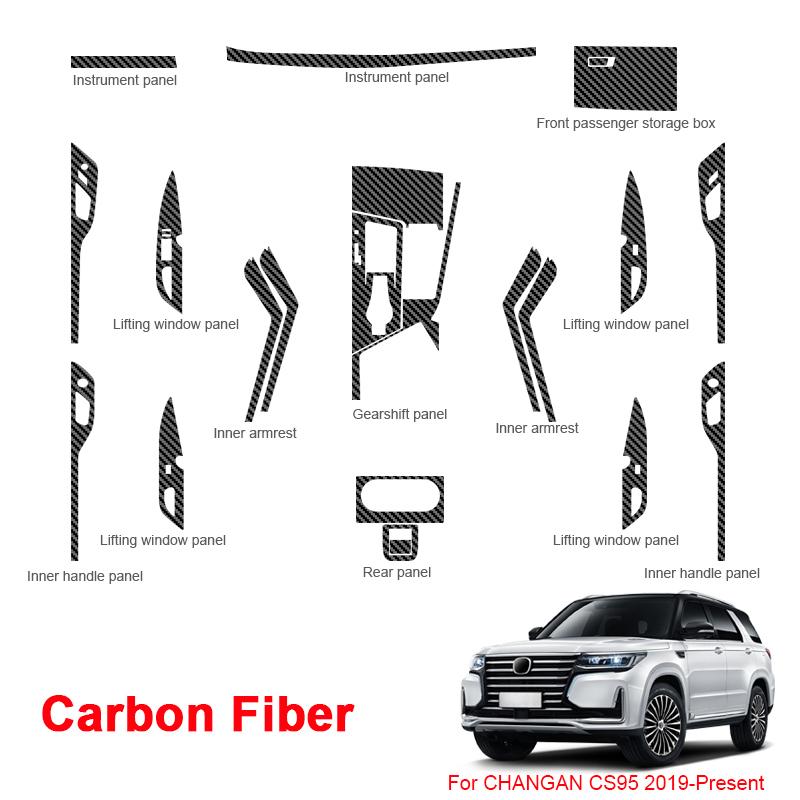 For CHANGAN CS95 - Car Interior Sticker Lifting Window Panel Decal Gear Box Inner Door Protective Film Auto Accessory