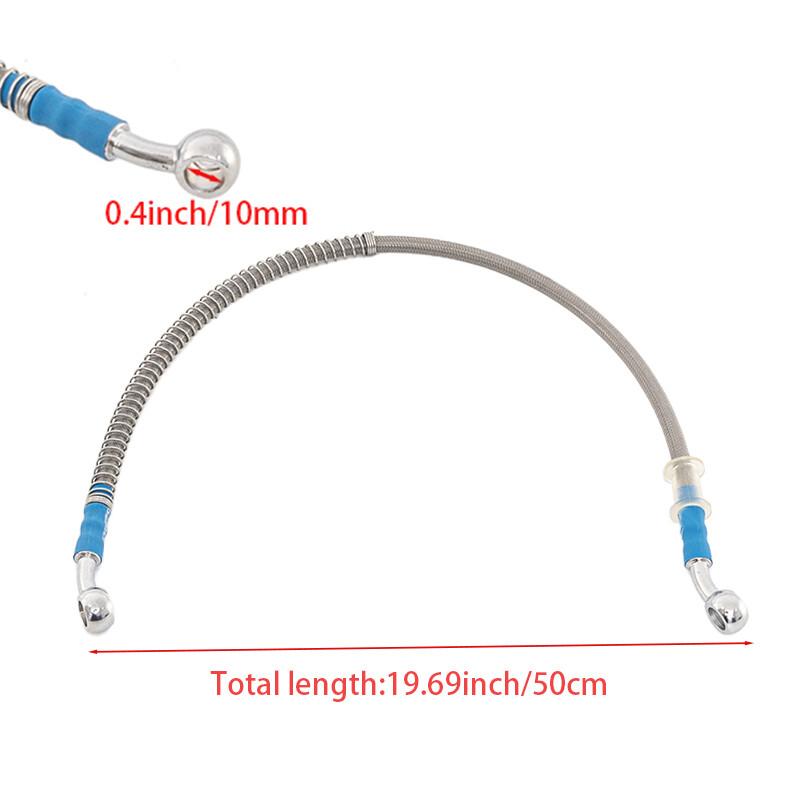 Kit 50cm Stainless Steel Motorcycle Brake Oil Hose Pipe Line Braided Universal