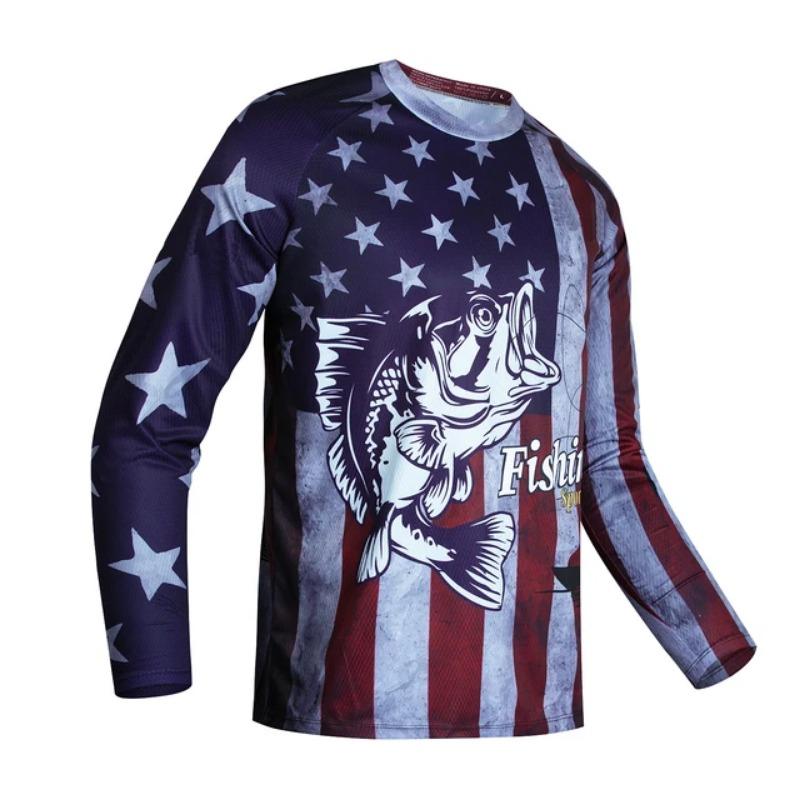 Men's Long Sleeve T-shirt 3d Fishing Print Graphic T Shirts Men Women Fashion Tops Tees Men's Clothing Outdoors Sportwear Tops