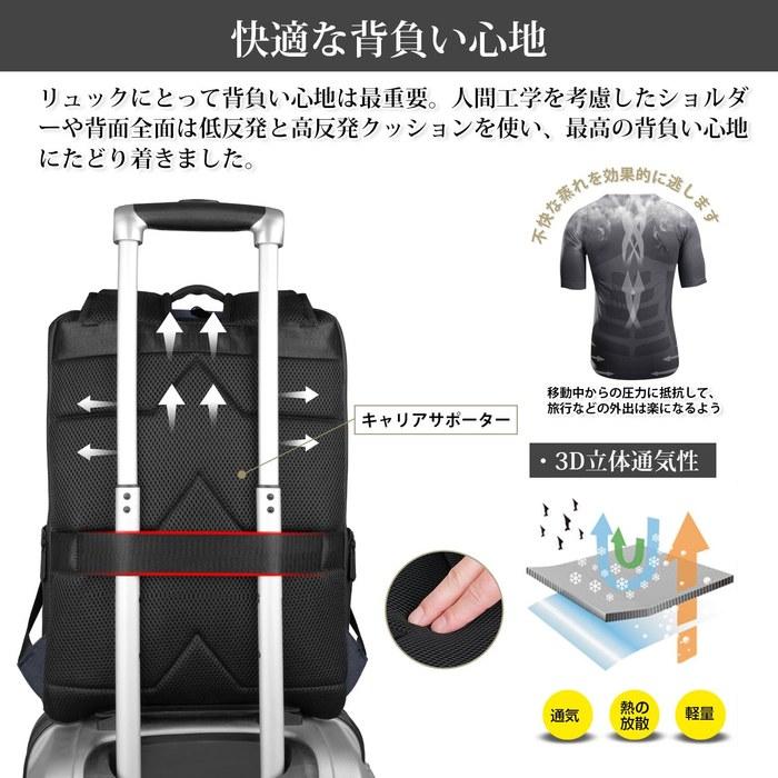 [Ecoffee] Business Backpack Men's Waterproof 15.6 Inch PC Storage Large Capacity Lightweight Water-Resistant Zipper A4 Backpack Thin