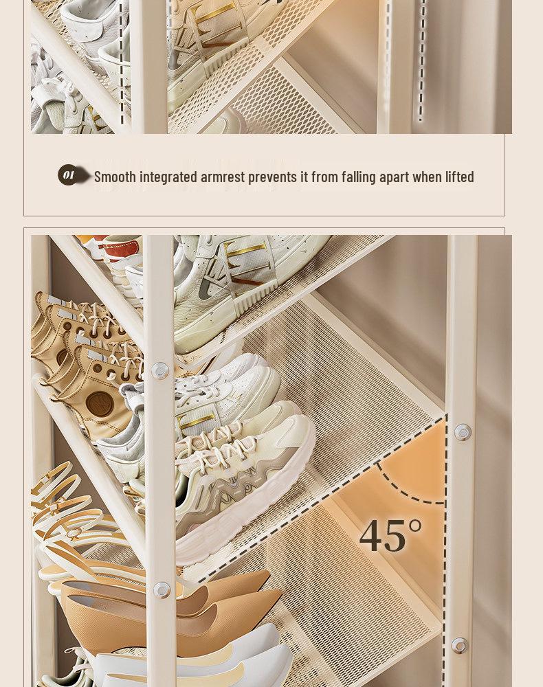 Compact Multi-Tier Shoe Rack for Entryways, Space-Saving Shoe Cabinet for Dorms and Small Rooms