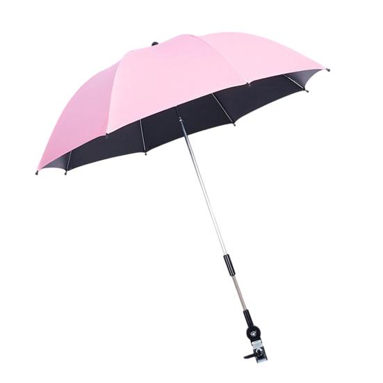Baby Stroller Umbrella with Clamp UPF 50+ Sun UV Protection Adjustable Waterproof Windproof Universal Outdoor UV Blocking Pram Parasol