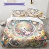 Anime Easter Pokemon Pattern Bedding Quilt Set Quilt Cover Pillowcase Home Decoration Birthday Gift (1 * duvet cover + 2 * pillowcase, without core)