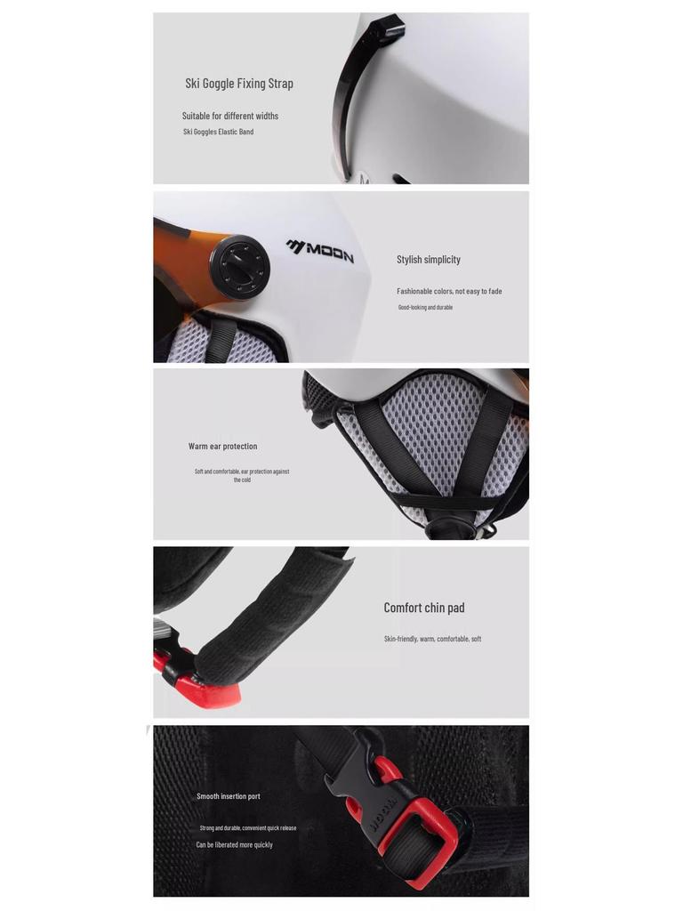 Unisex Skihelm mit Skibrille: Asiatische Passform, Stoßfest, Integrierte Formgebung für Rad- und Bergsicherheit