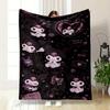 Cute Cartoon Character with Black and Pink Skull-themed Accessories. for All Seasons Blanket Lunch Break Throw Gift