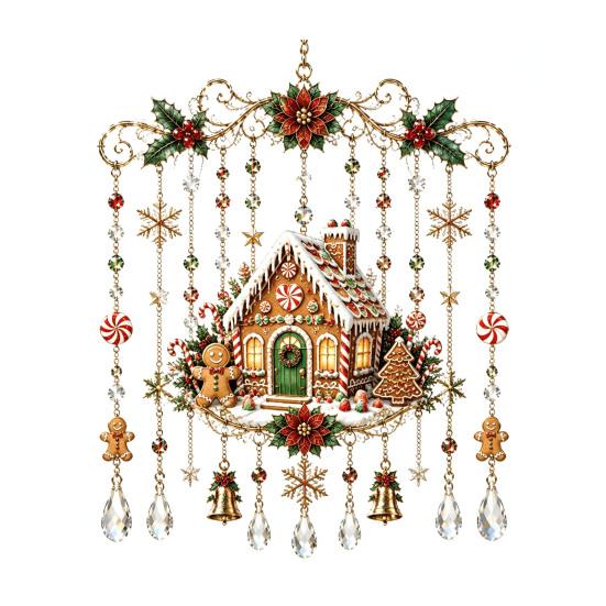 Entspannende Klang-Windspiele für Zuhause, Weihnachts-Glockenspiel, Acryl-Sonnenfänger für Außenbereich, Garten, Terrasse, Elegante Dekorationen, Festdekoration, Hängend im Hof