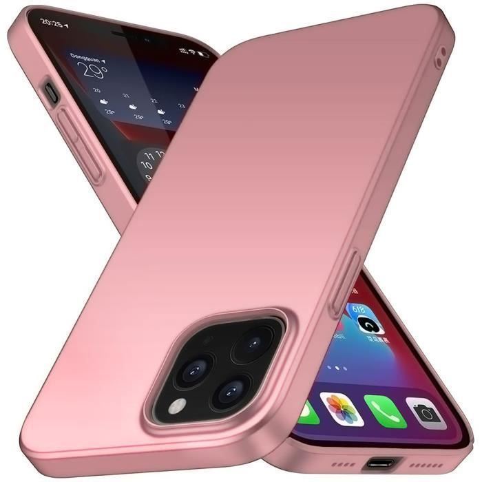 Coque de Protection - E.F.CONNECTION - pour iPhone 12 Pro Max - Silicone Souple - Antichoc - Léger Rose