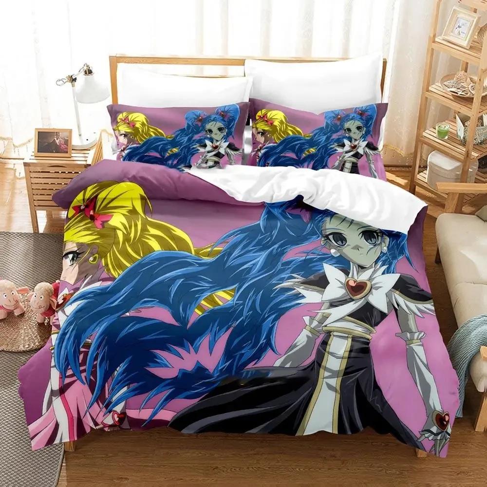 Anime Pretty Cure Bedding Set Duvet Cover Bed Set Quilt Cover Pillowcase Comforter King Queen Size Boys Adult Bedding Set