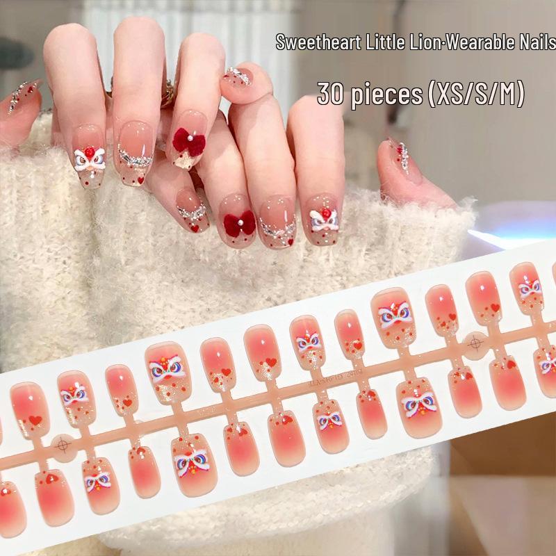 

Sweet Style Pink Cat Eye Nails: Short Soft Polka Dot Hearts