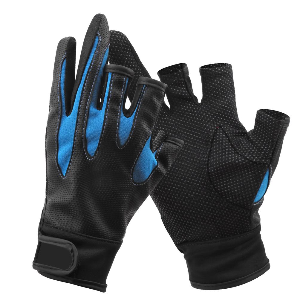 1 Pair Fishing Gloves 3 Cut Finger AntiSlip Sports Hand Equipment for Outdoor Angling