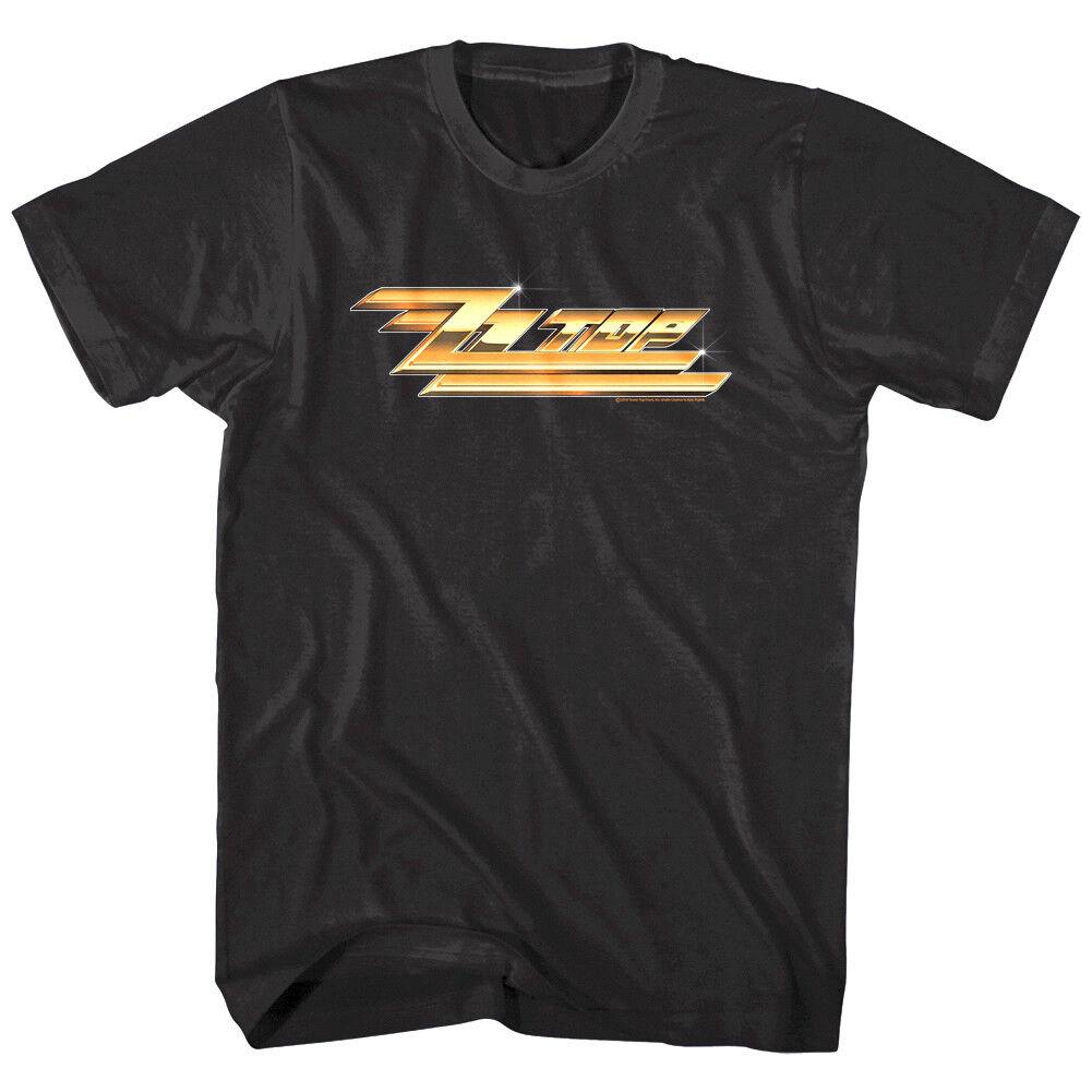 ZZ Top Groupe de Rock Logo Or T-Shirt Homme Barbes Album Musique Concert Tournée Marchandise