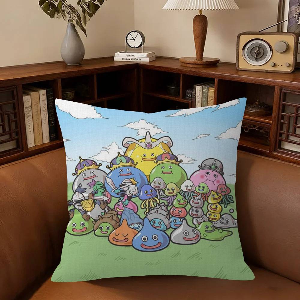 Cartoon Slime D-dragon Quest Children  pillow cover sofa cushion cover home room decoration children gift