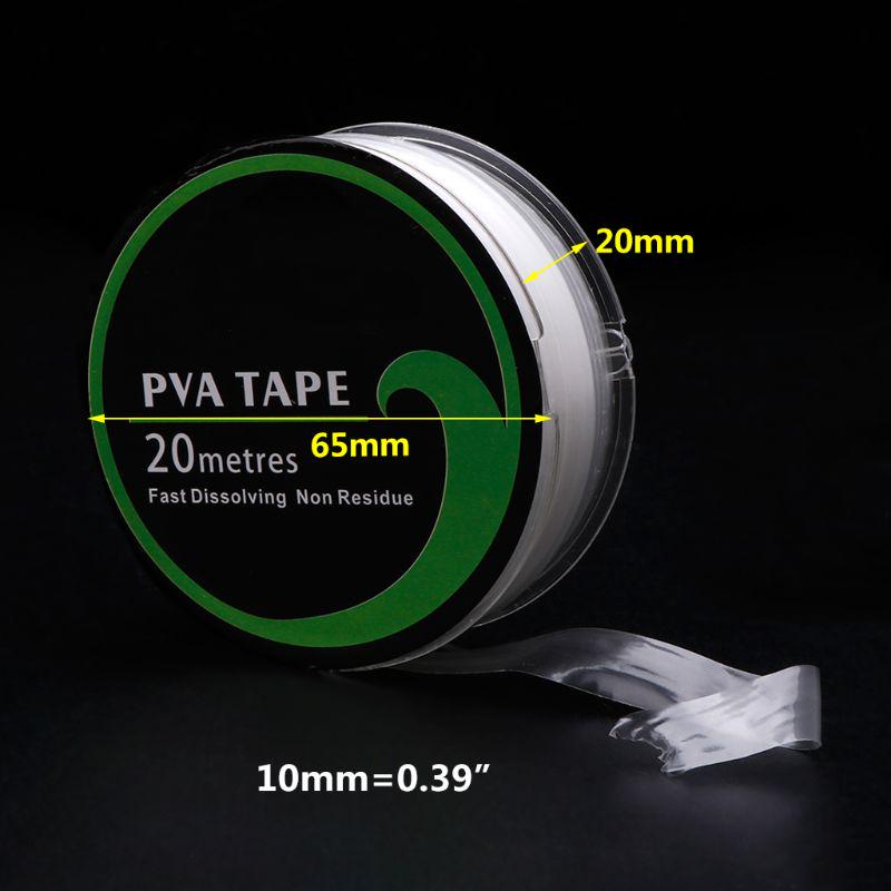 PVA-Band für Angel-Feeder, wasserlöslich, 10 mm x 20 m, schnell auflösbares Tackle, transparent, umweltfreundlich