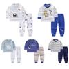 2pcs/set Kids Home Wear Suit Cartoon Printing Long Sleeves Tops Trousers Children Underwear Set